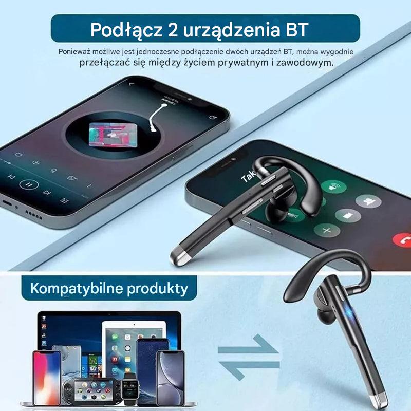 BT5.3 Jedno Ucho Słuchawki Bluetooth z Odszumianiem