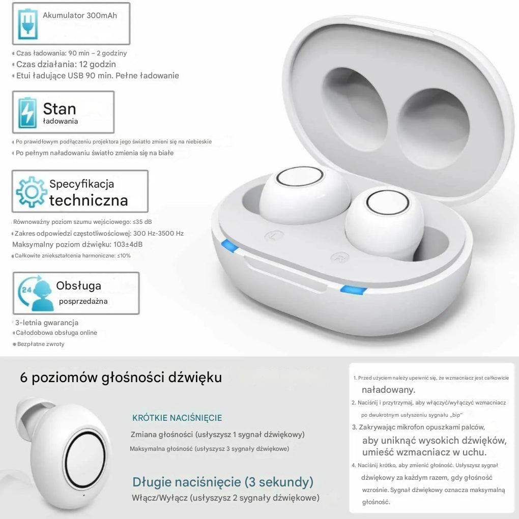 Aparaty słuchowe Bluetooth z kontrolą za pomocą aplikacji