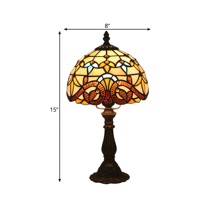 Lampa stołowa Tiffany ze szkła - klasyczne linie z ołowiu