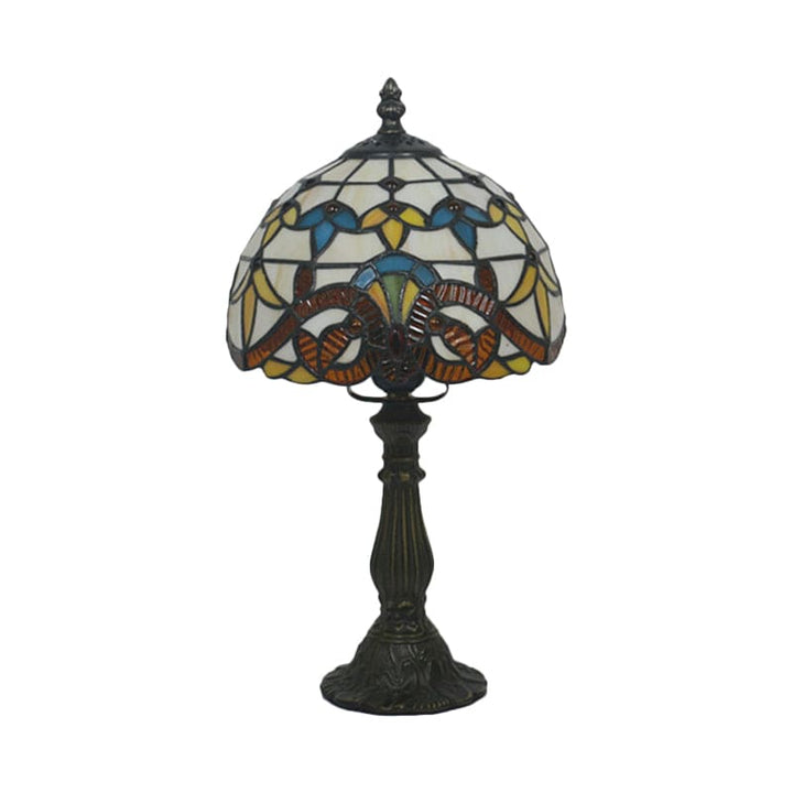Lampa stołowa Tiffany ze szkła - klasyczne linie z ołowiu