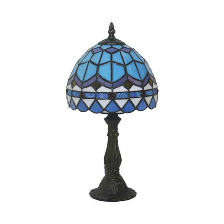 Lampa stołowa Tiffany ze szkła - klasyczne linie z ołowiu