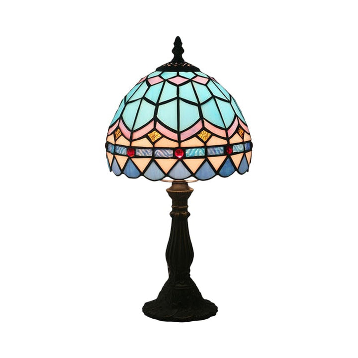 Lampa stołowa Tiffany ze szkła - klasyczne linie z ołowiu
