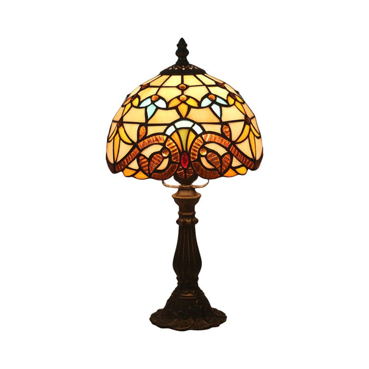 Lampa stołowa Tiffany ze szkła - klasyczne linie z ołowiu