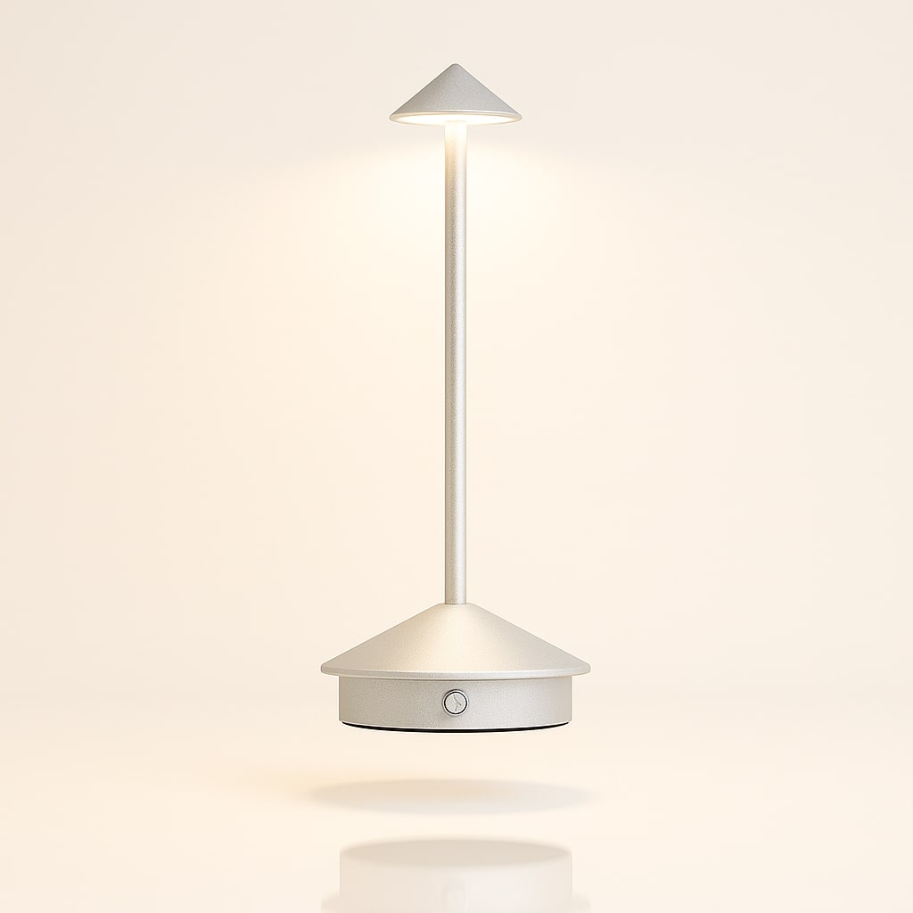 Lampa stołowa na baterie | Bezprzewodowa lampa stołowa | Ściemnialna lampa dotykowa | Lunelle