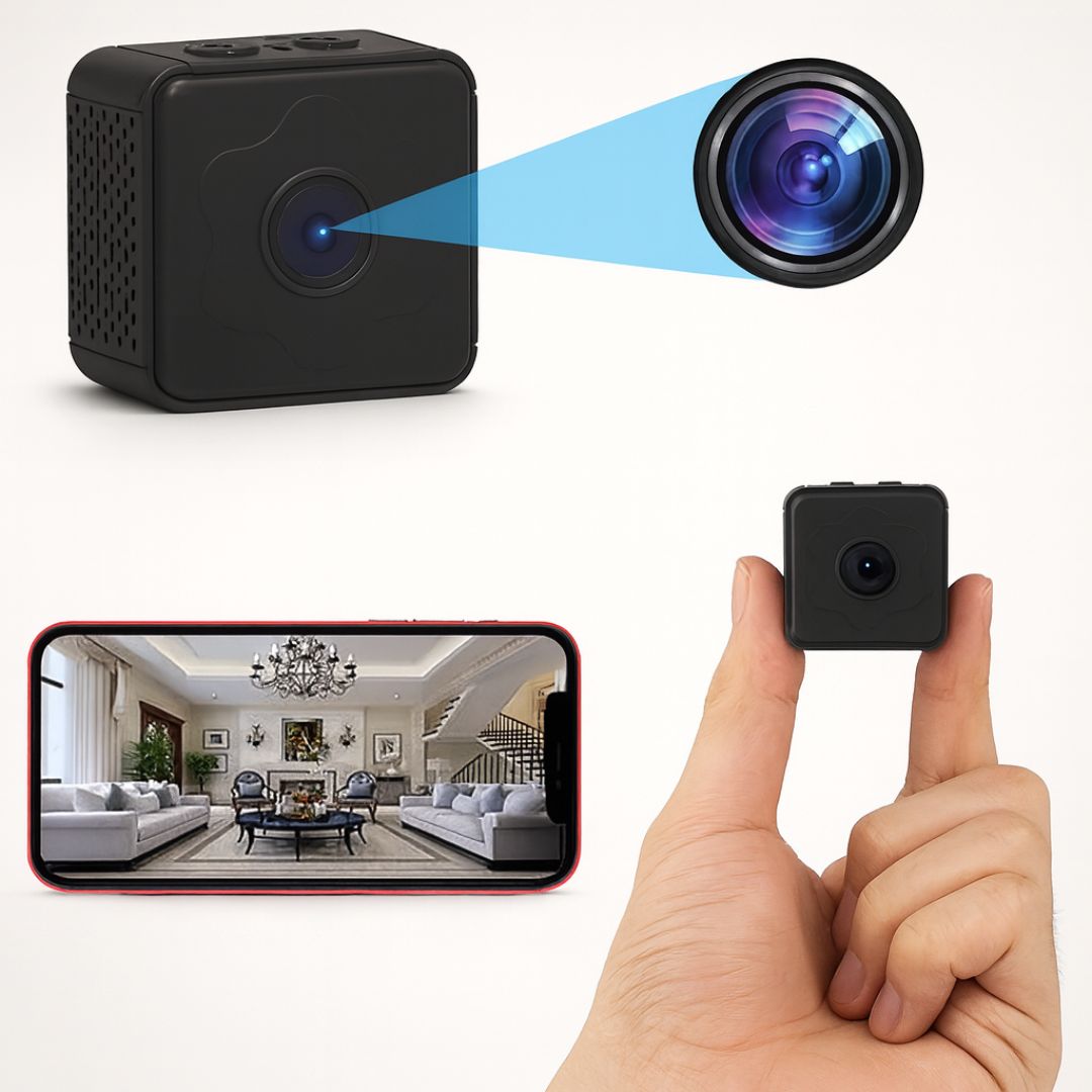 Kamera monitoringu do użytku wewnętrznego i zewnętrznego | Mini kamera Wi-Fi z transmisją na żywo na telefon | Bezprzewodowa i kompaktowa | MiniGuardiano