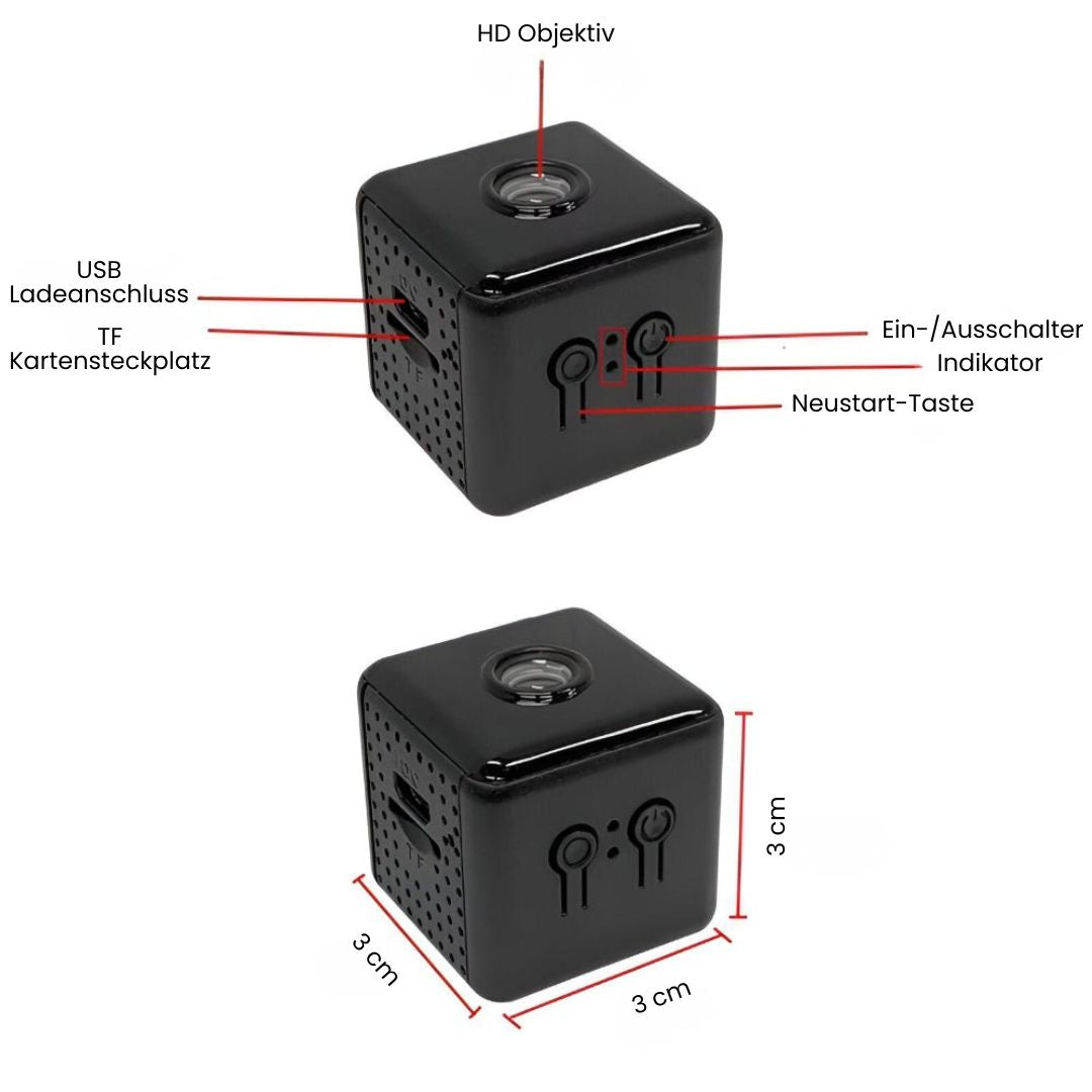 Kamera monitoringu do użytku wewnętrznego i zewnętrznego | Mini kamera Wi-Fi z transmisją na żywo na telefon | Bezprzewodowa i kompaktowa | MiniGuardiano