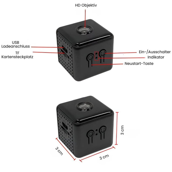 Kamera monitoringu do użytku wewnętrznego i zewnętrznego | Mini kamera Wi-Fi z transmisją na żywo na telefon | Bezprzewodowa i kompaktowa | MiniGuardiano
