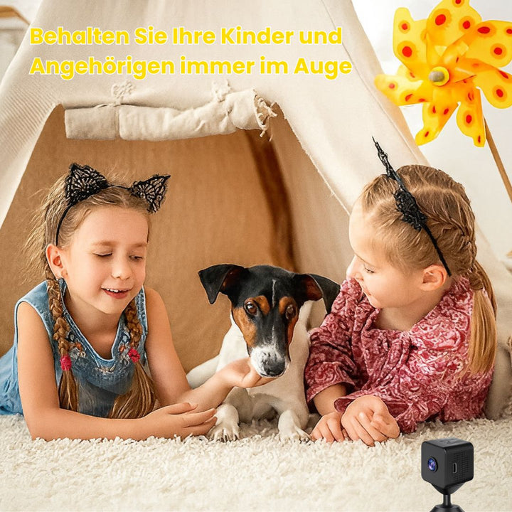 Kamera monitoringu do użytku wewnętrznego i zewnętrznego | Mini kamera Wi-Fi z transmisją na żywo na telefon | Bezprzewodowa i kompaktowa | MiniGuardiano
