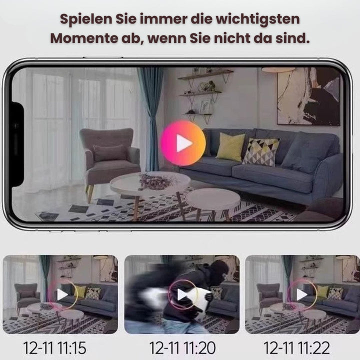 Kamera monitoringu do użytku wewnętrznego i zewnętrznego | Mini kamera Wi-Fi z transmisją na żywo na telefon | Bezprzewodowa i kompaktowa | MiniGuardiano
