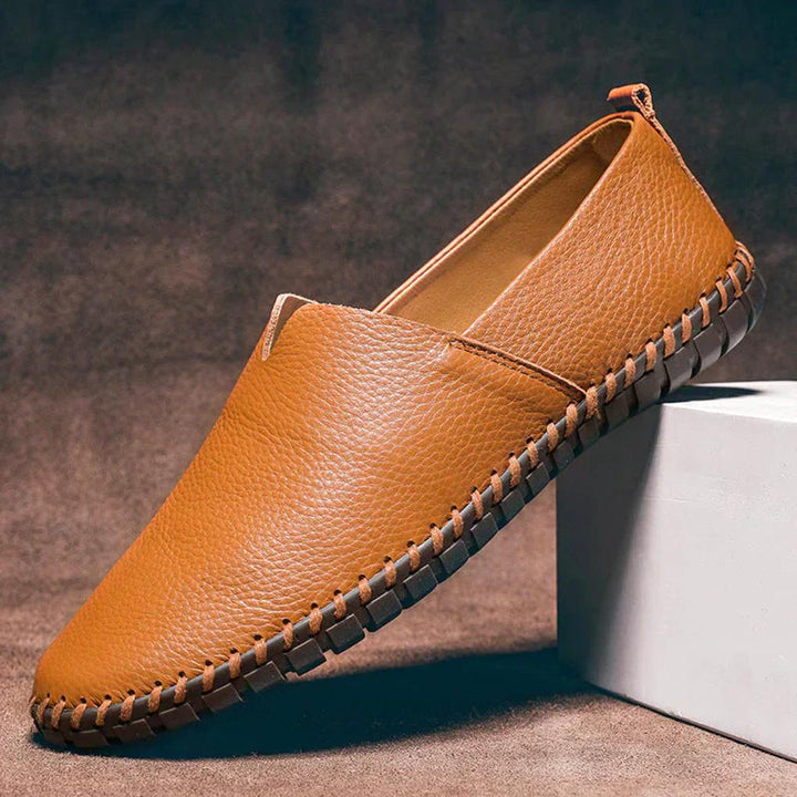 Eleganckie mokasyny Matowe, skórzane pantofle wsuwane