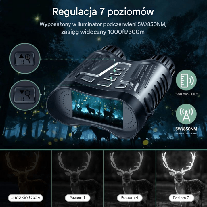 Lornetka noktowizyjna Ultra HD z podczerwienią