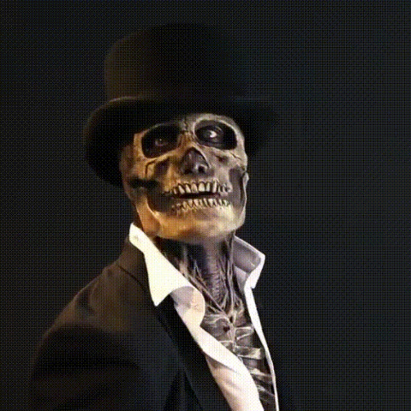 Ultrarealistyczny kostium szkieletu na Halloween z maską