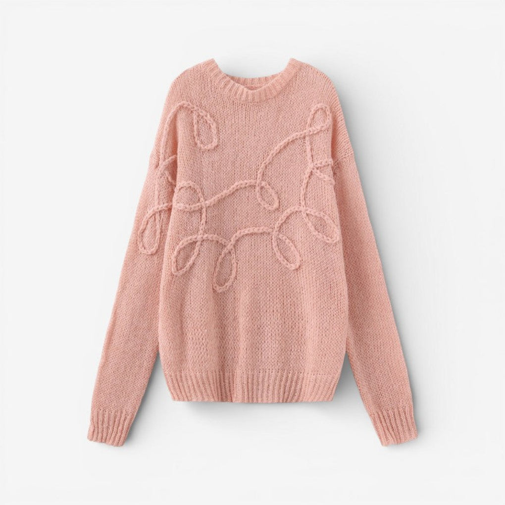 Abby - Oversize'owy sweter z długim rękawem i okrągłym dekoltem