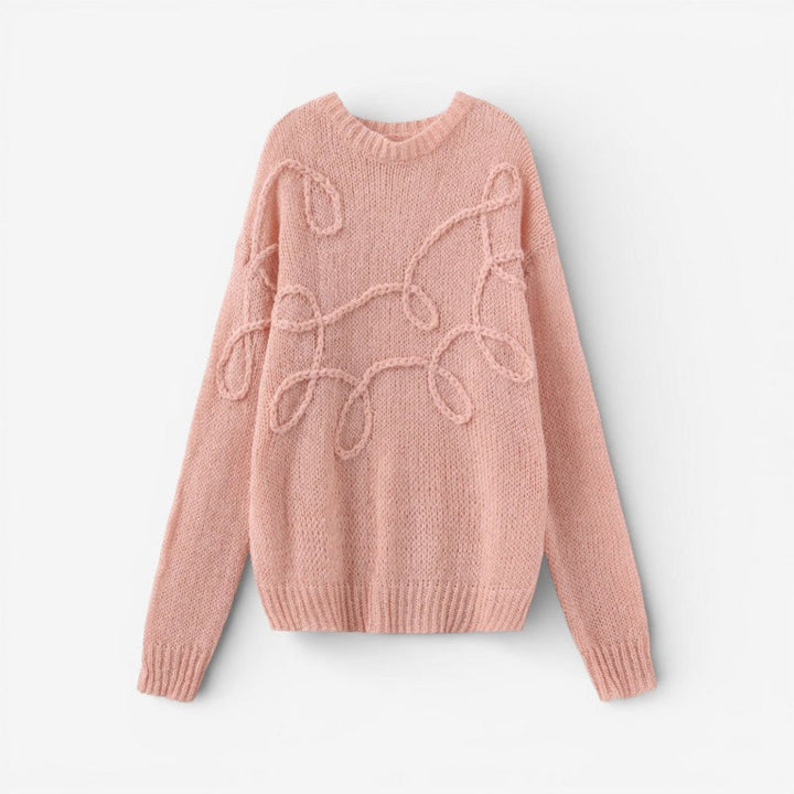 Abby - Oversize'owy sweter z długim rękawem i okrągłym dekoltem