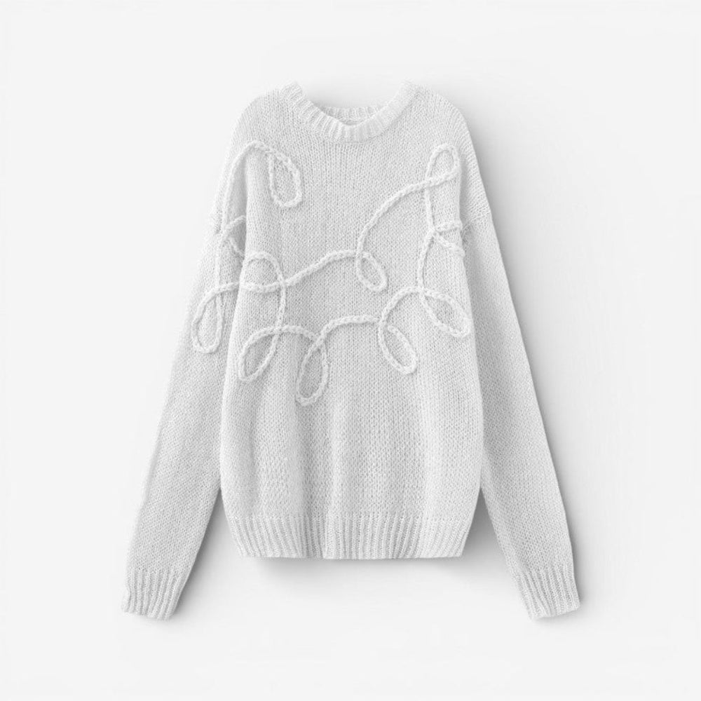 Abby - Oversize'owy sweter z długim rękawem i okrągłym dekoltem