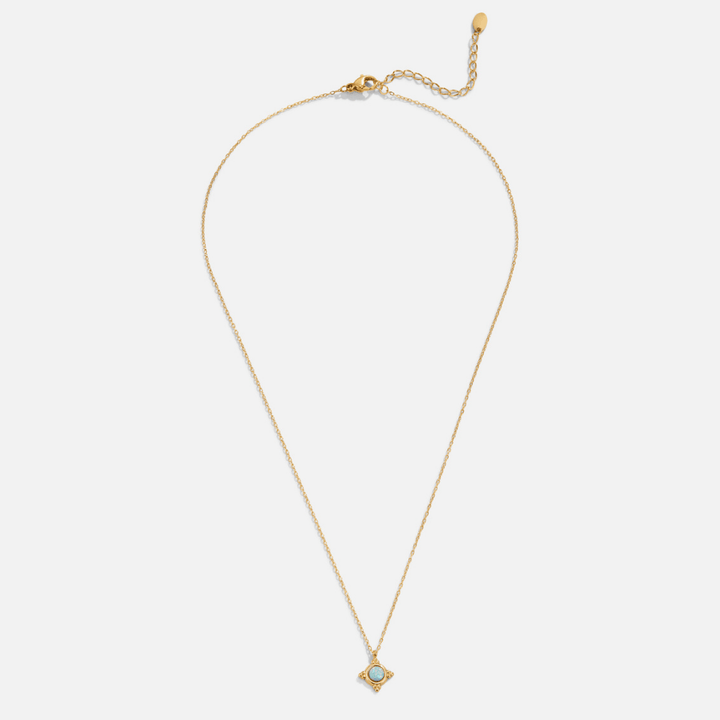 Naszyjnik vintage z wisiorkiem z niebieskiego opalu