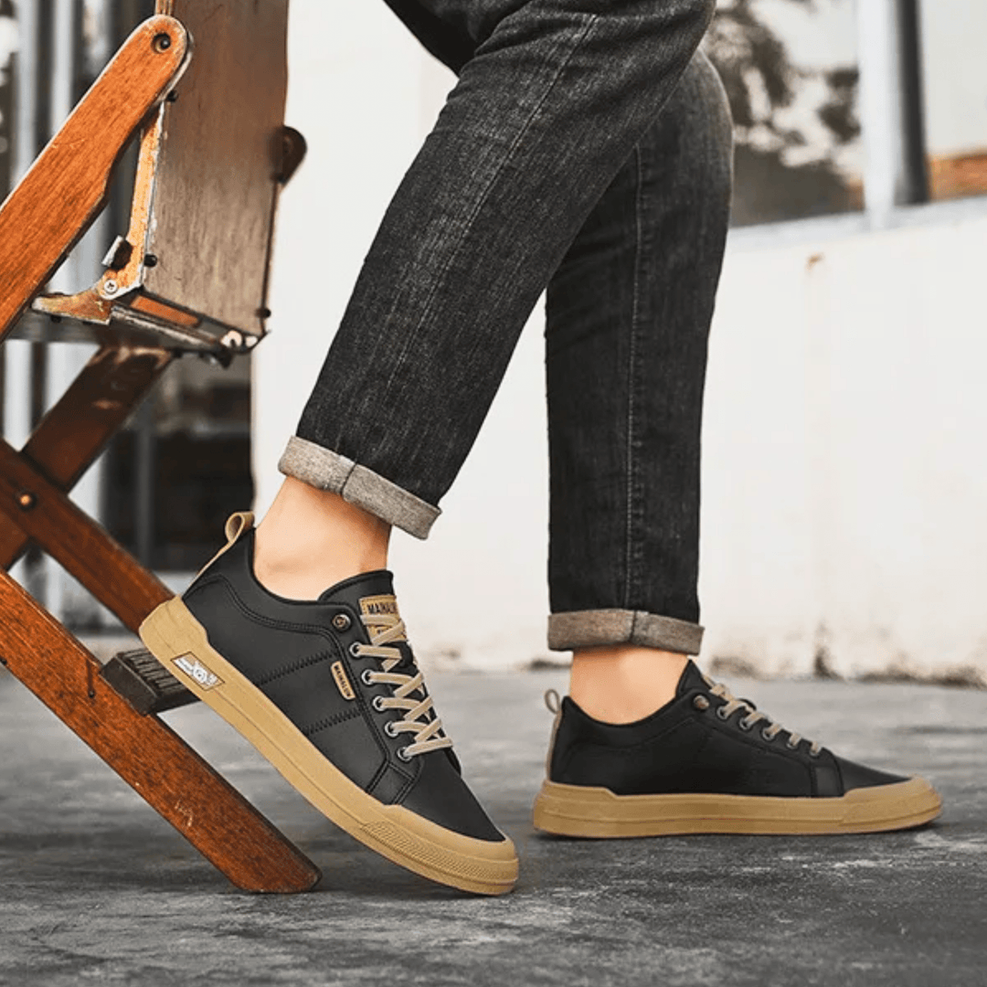 Męskie Sneakersy Niskie Lekkie z Wkładką Amortyzującą i Wzmocnionymi Szwami