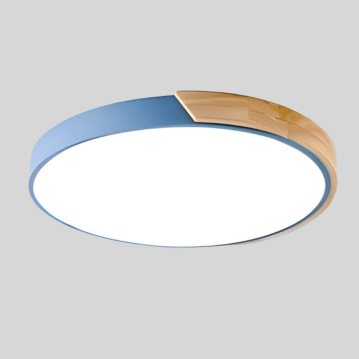 Okrągła lampa sufitowa Nordic Macaron z drewna